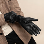 Jake (black) - sheepskin gloves with warm fleece lining & touchscreen feature  - Schwartz & von Halen - EU - 11