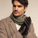 Jake (dark brown) - sheepskin gloves with warm fleece lining & touchscreen feature  - Schwartz & von Halen - EU - 5