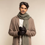 Jake (dark brown) - sheepskin gloves with warm fleece lining & touchscreen feature  - Schwartz & von Halen - EU - 8
