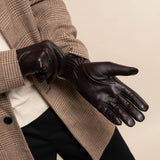 Jake (dark brown) - sheepskin gloves with warm fleece lining & touchscreen feature  - Schwartz & von Halen - EU - 10