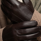 Jake (dark brown) - sheepskin gloves with warm fleece lining & touchscreen feature  - Schwartz & von Halen - EU - 11