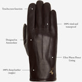 Jake (dark brown) - sheepskin gloves with warm fleece lining & touchscreen feature  - Schwartz & von Halen - EU - 12