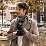 James (black) - classic sheepskin leather gloves with luxurious cashmere lining & touchscreen feature - Schwartz & von Halen - EU - 8