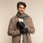 Jaxon (black) - goatskin leather gloves with luxurious faux fur lining & touchscreen feature - Schwartz & von Halen - EU - 5