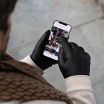 Jaxon (black) - goatskin leather gloves with luxurious faux fur lining & touchscreen feature - Schwartz & von Halen - EU - 6