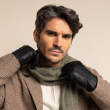 Jaxon (black) - goatskin leather gloves with luxurious faux fur lining & touchscreen feature - Schwartz & von Halen - EU - 7