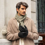 Jaxon (black) - goatskin leather gloves with luxurious faux fur lining & touchscreen feature - Schwartz & von Halen - EU - 12
