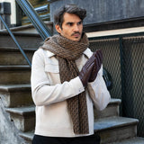 Jaxon (brown) - goatskin leather gloves with luxurious faux fur lining & touchscreen feature - Schwartz & von Halen - EU - 12