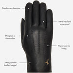 Jaxon (black) - goatskin leather gloves with luxurious faux fur lining & touchscreen feature - Schwartz & von Halen - EU - 15