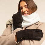 Brown Suede Leather Gloves Women Josie - Schwartz & von Halen® UK - Premium Leather Gloves - 7