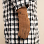 Josie (camel) - suede goatskin leather gloves with luxurious shearling lining - Schwartz & von Halen - EU - 8