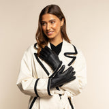 Julia (black) - goatskin leather gloves with luxury faux fur lining & touchscreen feature  - Schwartz & von Halen - EU - 5