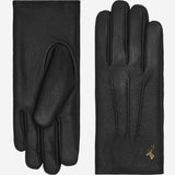 Julia (black) - goatskin leather gloves with luxury faux fur lining & touchscreen feature  - Schwartz & von Halen - EU - 2