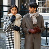 Julia (black) - goatskin leather gloves with luxury faux fur lining & touchscreen feature  - Schwartz & von Halen - EU - 9
