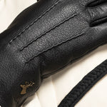 Julia (black) - goatskin leather gloves with luxury faux fur lining & touchscreen feature  - Schwartz & von Halen - EU - 12