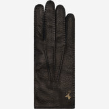 Kathleen (black) - Exclusive peccary leather women's gloves with cashmere lining