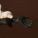 Kathleen (black) - Exclusive peccary leather women's gloves with cashmere lining