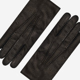 Kathleen (black) - Exclusive peccary leather women's gloves with cashmere lining