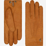 Kathleen (cognac) - Exclusive peccary leather women's gloves with cashmere lining