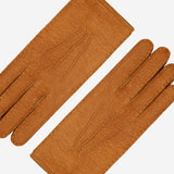 Kathleen (cognac) - Exclusive peccary leather women's gloves with cashmere lining