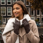 Kira (brown) - sheepskin leather gloves with wool/cashmere lining & touchscreen feature - Schwartz & von Halen - EU - 9