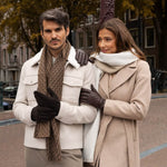 Kira (brown) - sheepskin leather gloves with wool/cashmere lining & touchscreen feature - Schwartz & von Halen - EU - 12