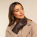 Kira (brown) - sheepskin leather gloves with wool/cashmere lining & touchscreen feature - Schwartz & von Halen - EU - 13