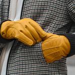 William (yellow) - goatskin leather gloves with warm fleece lining and press-stud - Schwartz & von Halen - EU - 9
