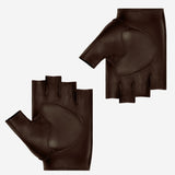 Liam (brown) - Classic men’s fingerless lambskin driving gloves