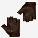 Liam (dark brown) - Classic men’s fingerless lambskin driving gloves