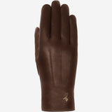 Lily (dark brown) - sheepskin leather gloves with warm fleece lining & touchscreen feature  - Schwartz & von Halen - EU - 1