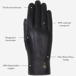 Lily (black) - sheepskin leather gloves with warm fleece lining & touchscreen feature - Schwartz & von Halen - EU - 9