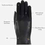 Luna - vegan leather gloves with fleece lining & touchscreen feature - Schwartz & von Halen - EU - 12