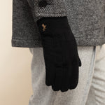 Matthew (black) - suede goatskin leather gloves with luxurious sheep fur lining - Schwartz & von Halen - EU - 6