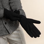 Matthew (black) - suede goatskin leather gloves with luxurious sheep fur lining - Schwartz & von Halen - EU - 8