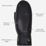 Mia – stylish leather mittens with luxurious lambswool lining & touchscreen feature - Schwartz & von Halen - EU - 9