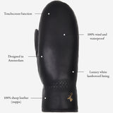 Mia – stylish leather mittens with luxurious lambswool lining & touchscreen feature - Schwartz & von Halen - EU - 9