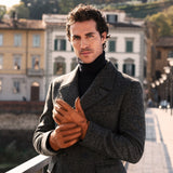 Benedict (cognac) - Exclusive peccary leather men’s gloves with cashmere lining