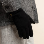 Rex (black) - suede goatskin leather gloves with luxurious wool/cashmere lining - Schwartz & von Halen - EU - 6