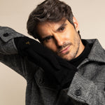 Rex (black) - suede goatskin leather gloves with luxurious wool/cashmere lining - Schwartz & von Halen - EU - 7