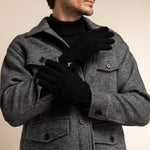 Rex (black) - suede goatskin leather gloves with luxurious wool/cashmere lining - Schwartz & von Halen - EU - 8