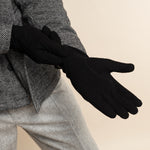 Rex (black) - suede goatskin leather gloves with luxurious wool/cashmere lining - Schwartz & von Halen - EU - 9