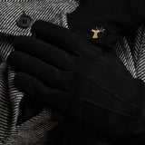 Rex (black) - suede goatskin leather gloves with luxurious wool/cashmere lining - Schwartz & von Halen - EU - 10