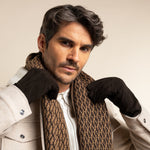 Rex (brown) - suede goatskin leather gloves with luxurious wool/cashmere lining - Schwartz & von Halen - EU - 8