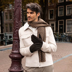 Rex (brown) - suede goatskin leather gloves with luxurious wool/cashmere lining - Schwartz & von Halen - EU -  7