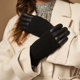 Riley – sheepskin leather gloves with knit cuff & touchscreen feature