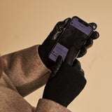 Riley – sheepskin leather gloves with knit cuff & touchscreen feature