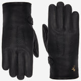 Rogan (black) - Robust men's deerskin gloves with warm PrimaLoft® lining