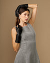 Rosemary Mid-forearm (noir) - Gants pour femme en cuir d’agneau avec doublure en soie & fonction tactile