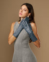 Rosemary Mid-forearm (gris) - Gants pour femme en cuir d’agneau avec doublure en soie & fonction tactile